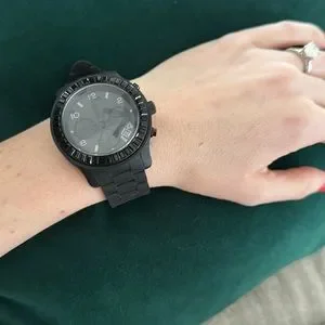 Michael Kors Oversized Chronograph Quartz Womens Boyfriend Watch - Black MK5395 Michael Kors Glitz Black Dial Chronograph Ladies Watch  main image 3